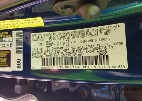 2014 Toyota Tacoma Base V6 from USA, damaged, VIN 3TMLU4EN1EM158798